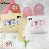 Disney Nike Stitch & Angel Embroidered Sweatshirt Perfect Valentine s Day Gift for Couples| soulcals.com