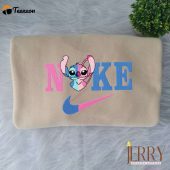 Stitch And Angel In One Disney Nike Embroidered Sweatshirt| soulcals.com