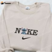 Stitch Drinking Boba X Nike Embroidered Shirt Disney Characters Embroidered Hoodie Nike Inspired Embroidered Sweatshirt.jpeg - demo10