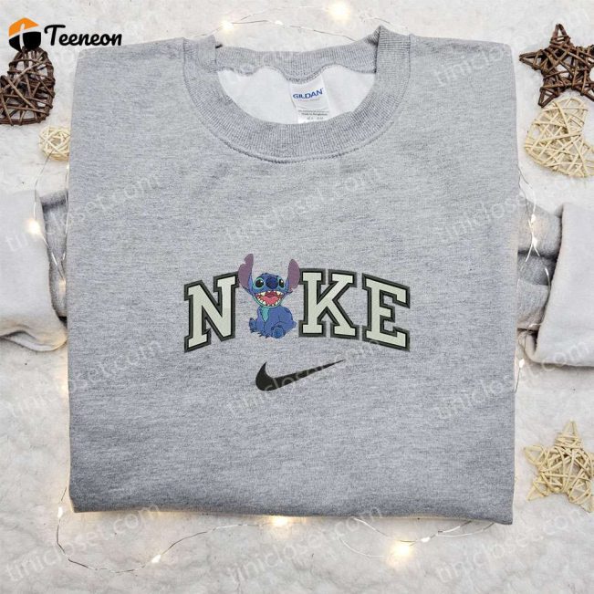 Stitch Shout x Nike Cartoon Embroidered Sweatshirt & Disney Characters Shirt, Perfect Family Gift Ideas| soulcals.com