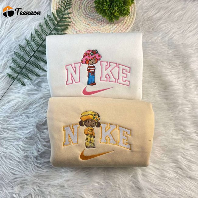Strawberry Shortcake & Orange Blossom Nike Sweatshirt Cute Couple s Embroidered Top| soulcals.com