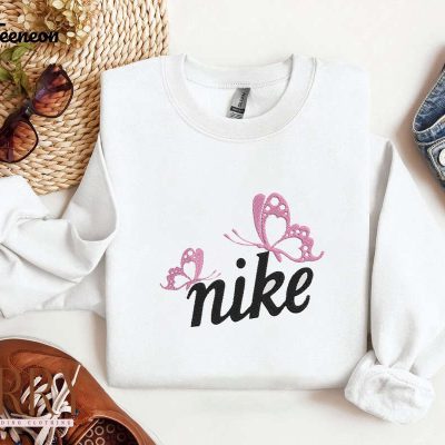 Stylish Swoosh Butterfly Nike Sweatshirt with Embroidered Design| soulcals.com