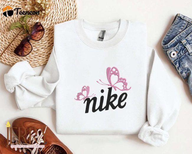 Stylish Swoosh Butterfly Nike Sweatshirt with Embroidered Design| soulcals.com