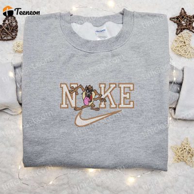 Disney Characters Embroidered Sweatshirt, Tasmanian Devil x Nike Cartoon Shirt B Gift for Men Women Family Gift Ideas| soulcals.com