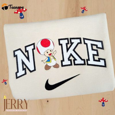 Toad Mario Nike Embroidered Sweatshirt| soulcals.com