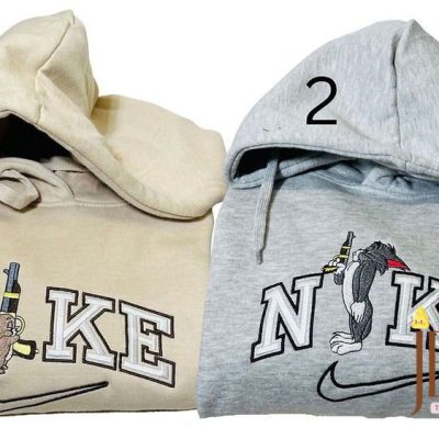 Tom And Jerry Couple Nike Embroidered Sweatshirts| soulcals.com