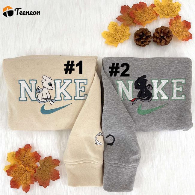 Toothless Night Fury And Light Disney Nike Embroidered Sweatshirts| soulcals.com
