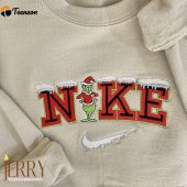 Vintage Embroidered Snow Nike Grinch Christmas Sweatshirt| soulcals.com
