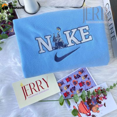 Spooky Vintage Disney Stich Nike Embroidered Halloween Sweatshirt, Perfect Halloween Gifts for Adults| soulcals.com