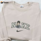 Wednesday Addams And Thing X Nike Embroidered Shirt Nike Inspired Embroidered Hoodie Best Gifts For Family.jpeg - demo10