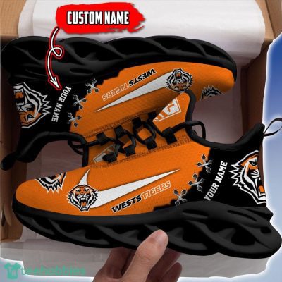 Wests Tigers Personalized Name NRL Premium Luxury Max Soul Shoes Best Gift For Fans