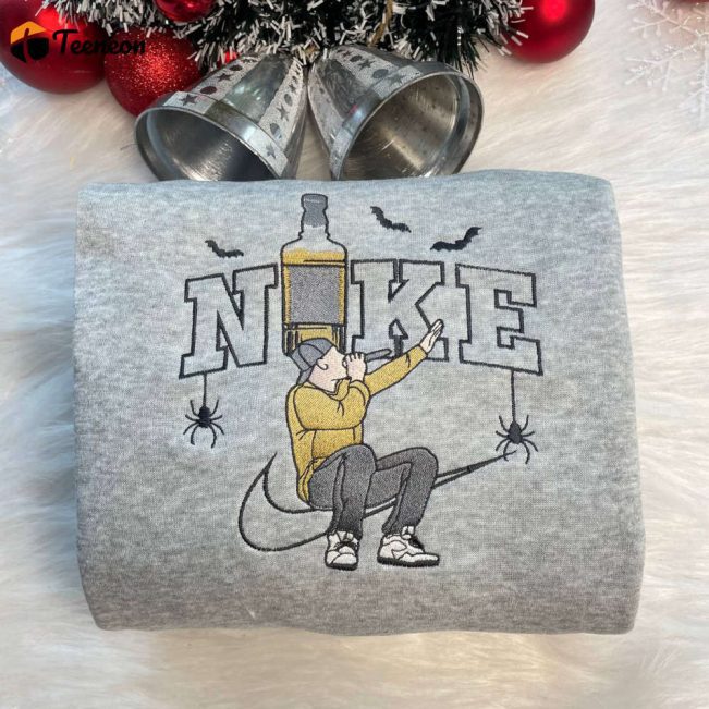 Whiskey Glasses Morgan Wallen Nike Embroidered Sweatshirt| soulcals.com