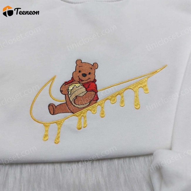 Winnie Pooh Nike Swoosh Sweatshirt Disney Embroidered Hoodie & Custom Shirt| soulcals.com