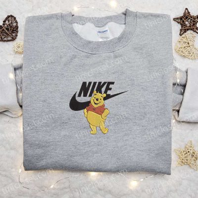 Winnie the Pooh x Nike Cartoon Embroidered Sweatshirt Disney Characters Shirt for B Gift for Men Women Family Gift Ideas| soulcals.com