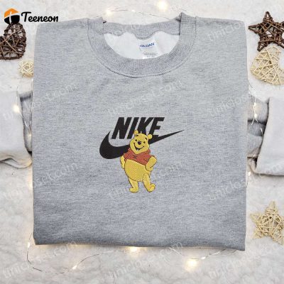 Winnie the Pooh x Nike Cartoon Embroidered Sweatshirt Disney Characters Shirt for B Gift for Men Women Family Gift Ideas| soulcals.com