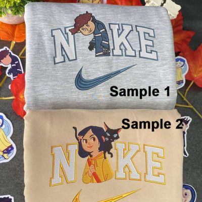Wybie And Coraline Jones Halloween Nike Embroidered Sweatshirts| soulcals.com