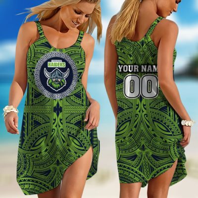 Personalized  Western Bulldogs AFL Special Polynesian Design  Sleeveless Summer Beach Sundress for Women