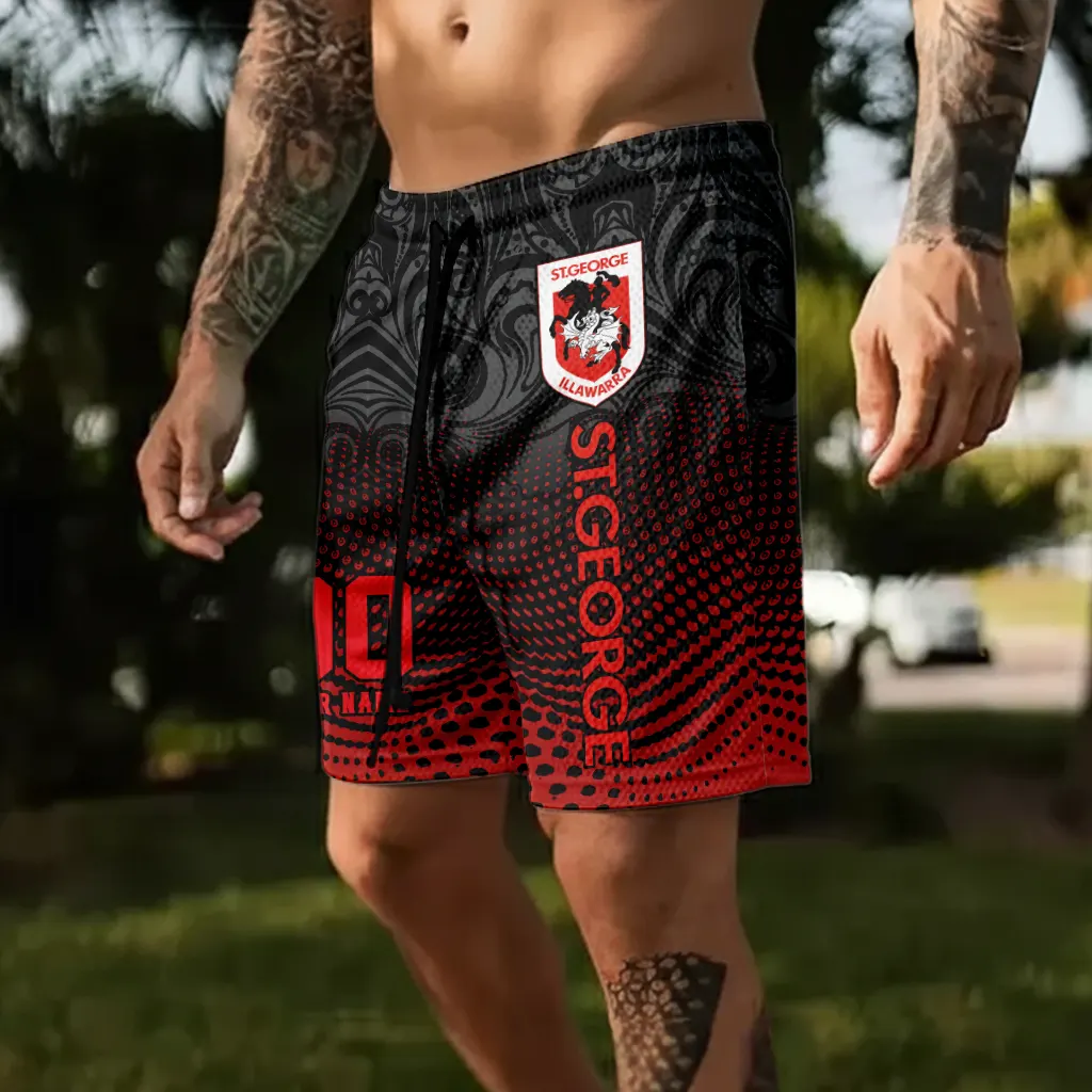 St. George Illawarra Dragons Personalized Short Pants Gift For Fans St. George Illawarra Dragons Personalized Short Pants Gift For Fans