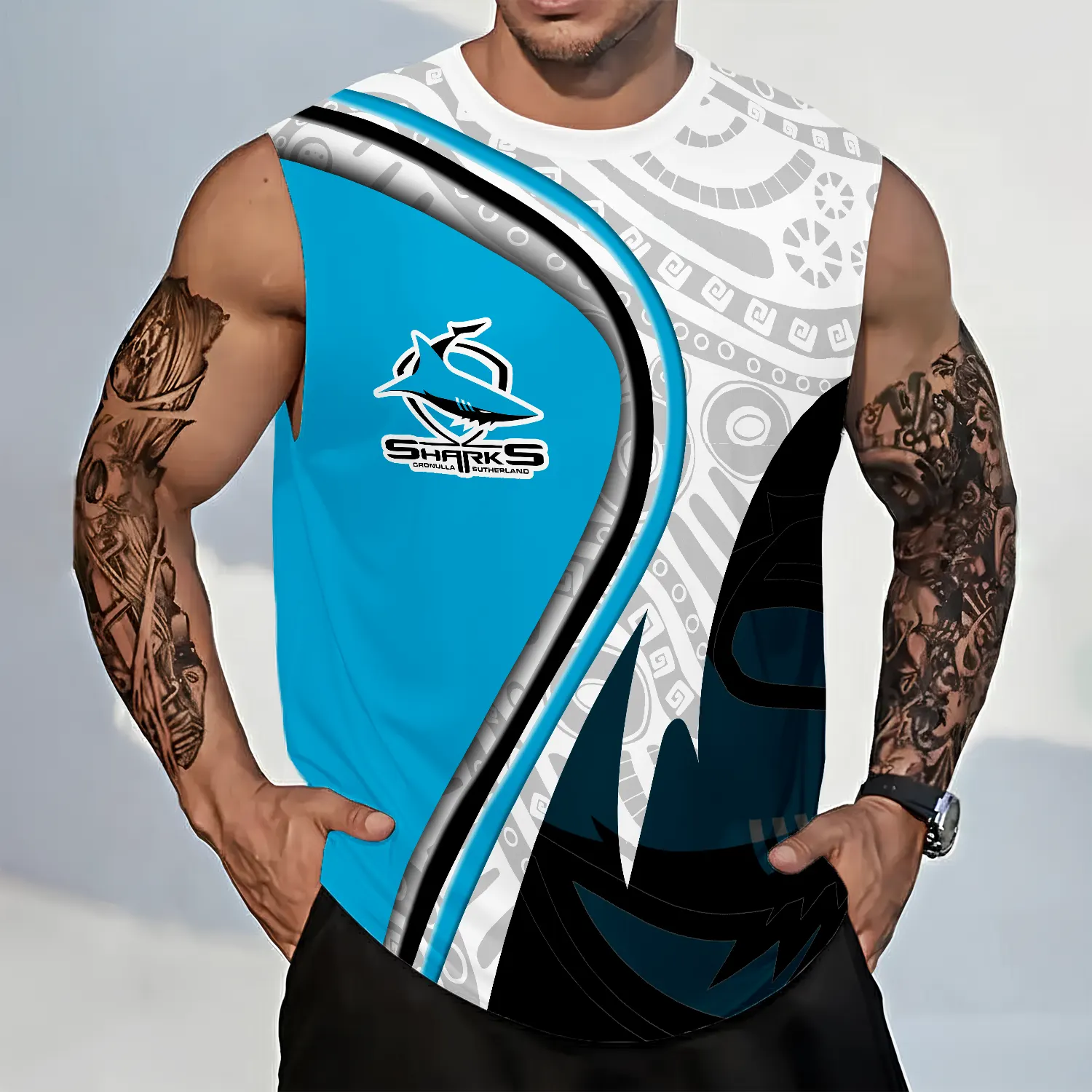 Cronulla-Sutherland Sharks Personalized Tank Top Gift For Fans Cronulla-Sutherland Sharks Personalized Tank Top Gift For Fans