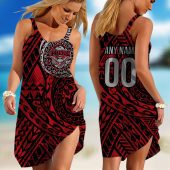 Personalized  Fremantle Dockers AFL Special Polynesian Design  Sleeveless Summer Beach Sundress for Women