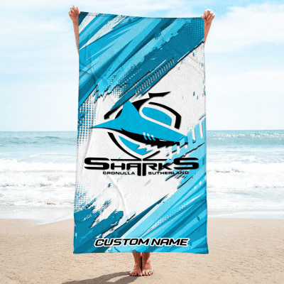 Cronulla-Sutherland Sharks Pool Travel Beach  Towels Cronulla-Sutherland Sharks Pool Travel Beach  Towels