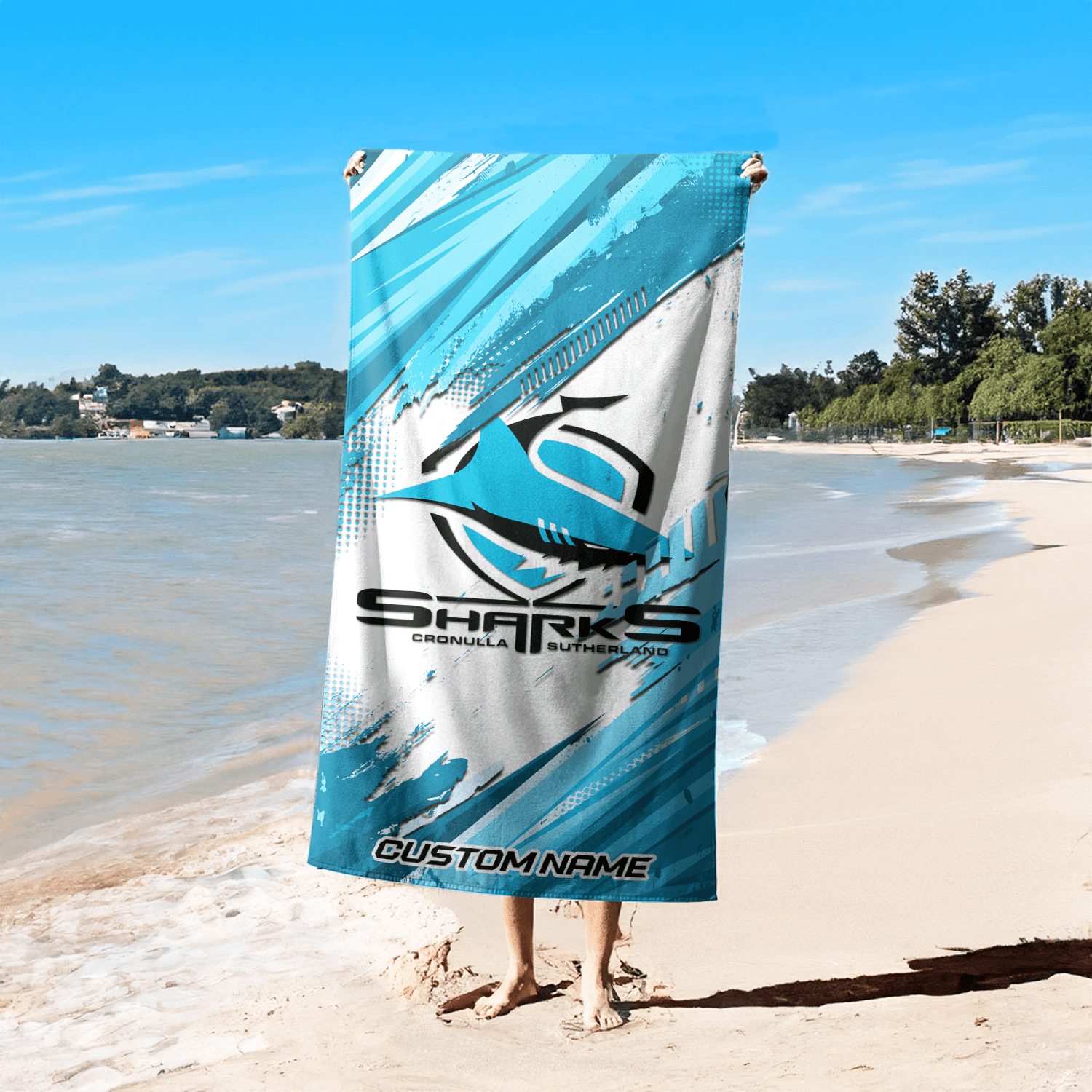 Cronulla-Sutherland Sharks Pool Travel Beach  Towels Cronulla-Sutherland Sharks Pool Travel Beach  Towels