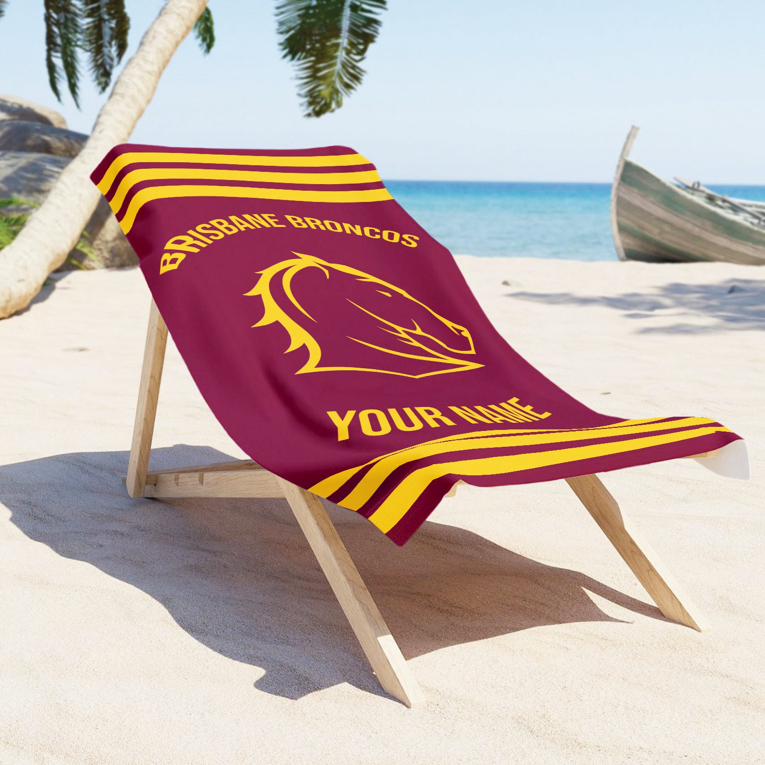NRL Brisbane Broncos Personalized Pool Travel Beach and Bath Towels for Kids and Adult NRL Brisbane Broncos Personalized Pool Travel Beach and Bath Towels for Kids and Adult