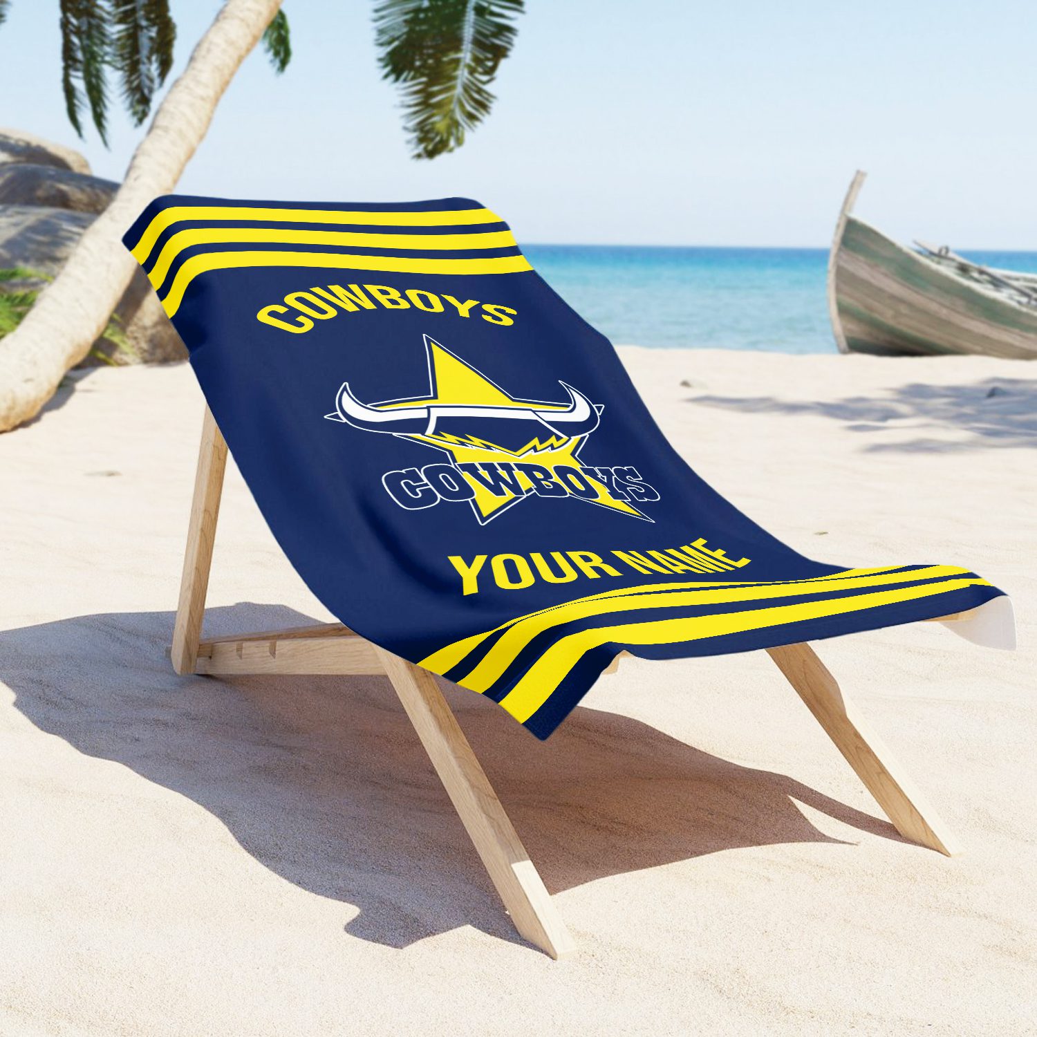 North Queensland Cowboys Personalized Pool Travel Beach  Towels North Queensland Cowboys Personalized Pool Travel Beach  Towels