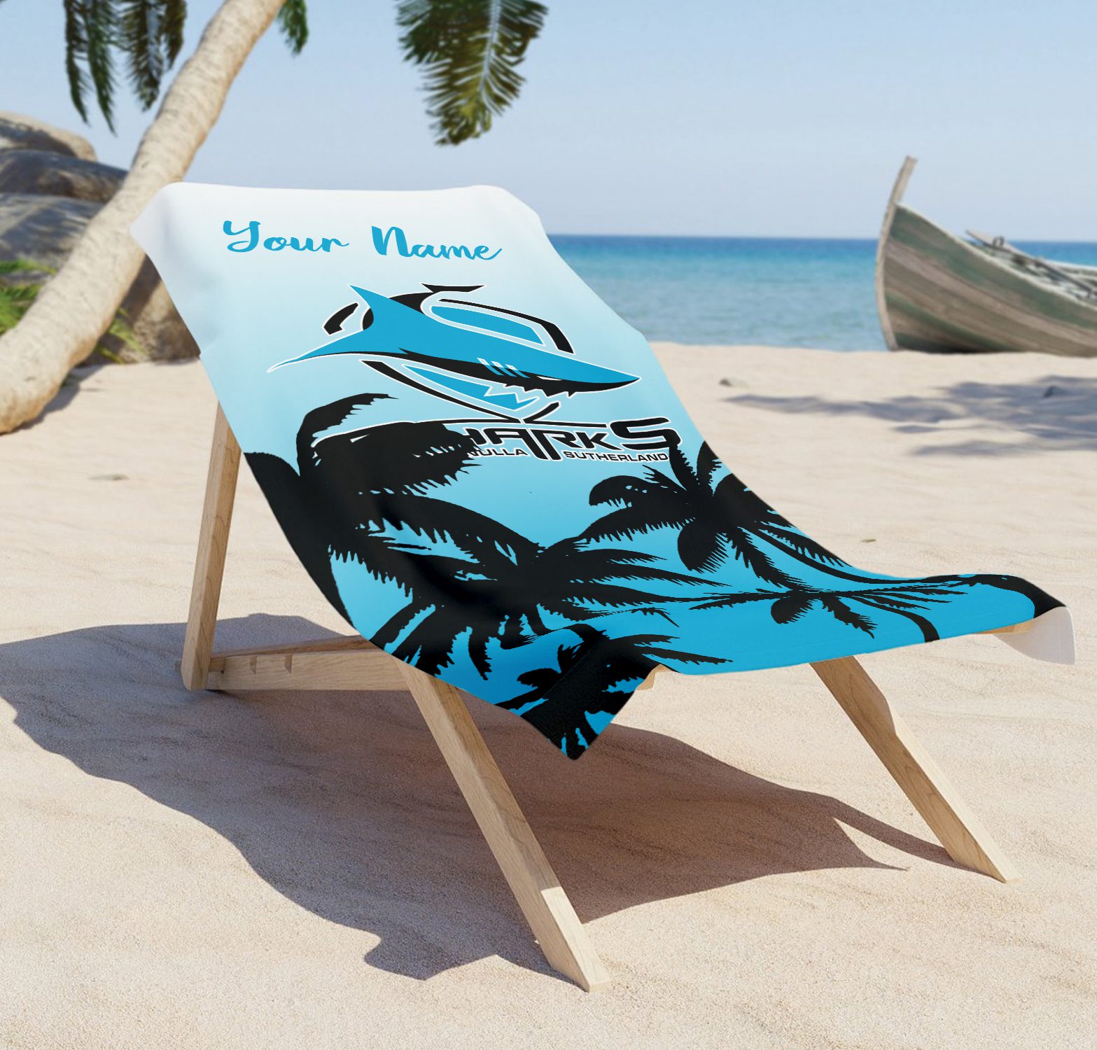 Cronulla-Sutherland Sharks Personalized Pool Travel Beach  Towels Cronulla-Sutherland Sharks Personalized Pool Travel Beach  Towels
