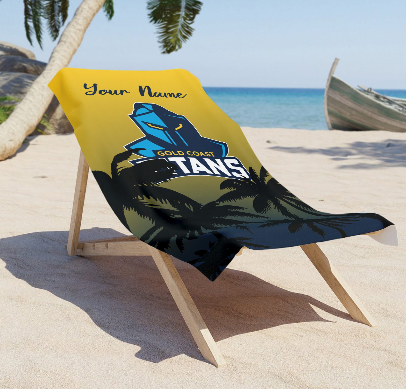 Gold Coast Titans Personalized Pool Travel Beach  Towels Gold Coast Titans Personalized Pool Travel Beach  Towels