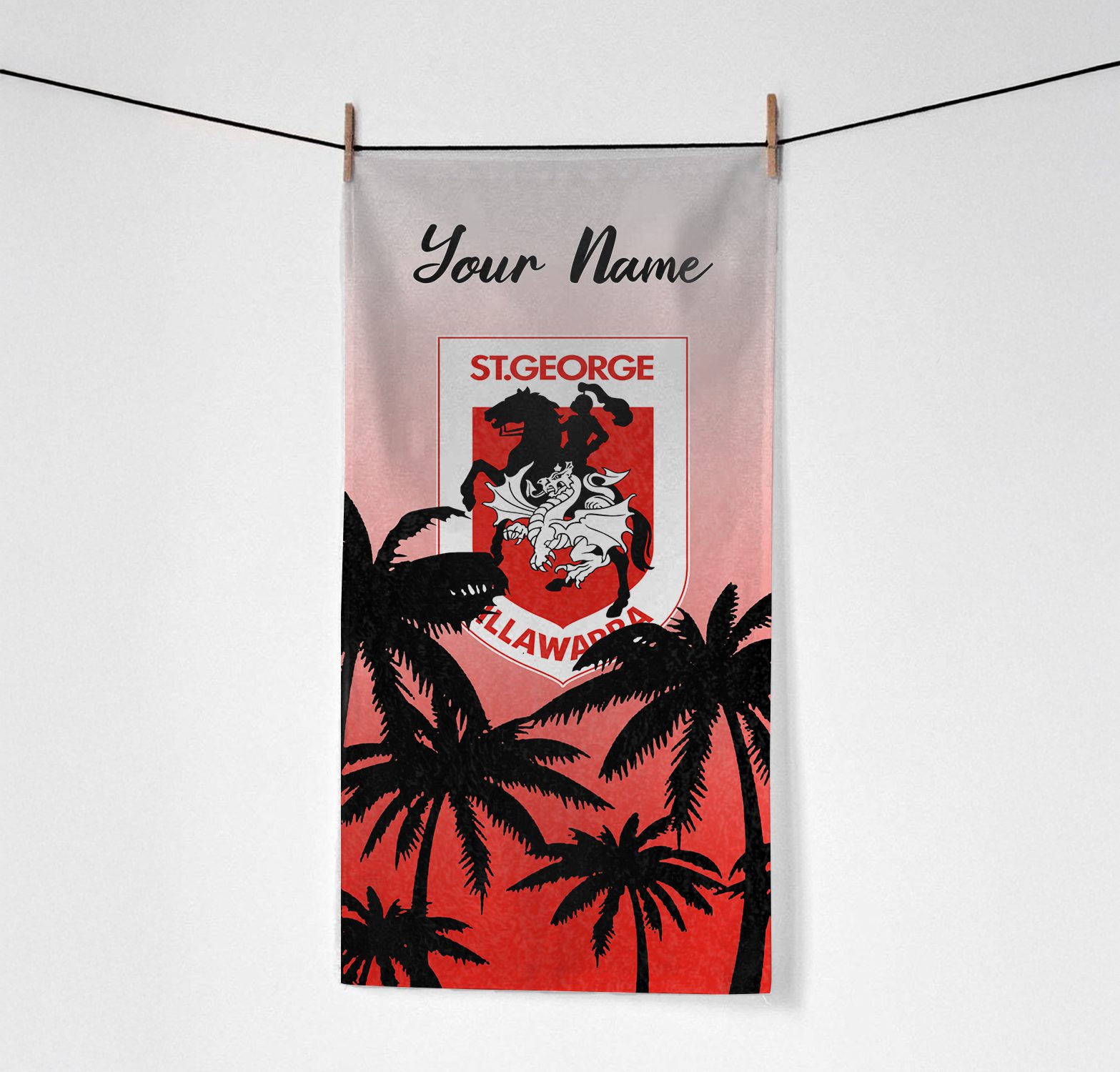 St. George Illawarra Dragons Personalized Pool Travel Beach  Towels St. George Illawarra Dragons Personalized Pool Travel Beach  Towels