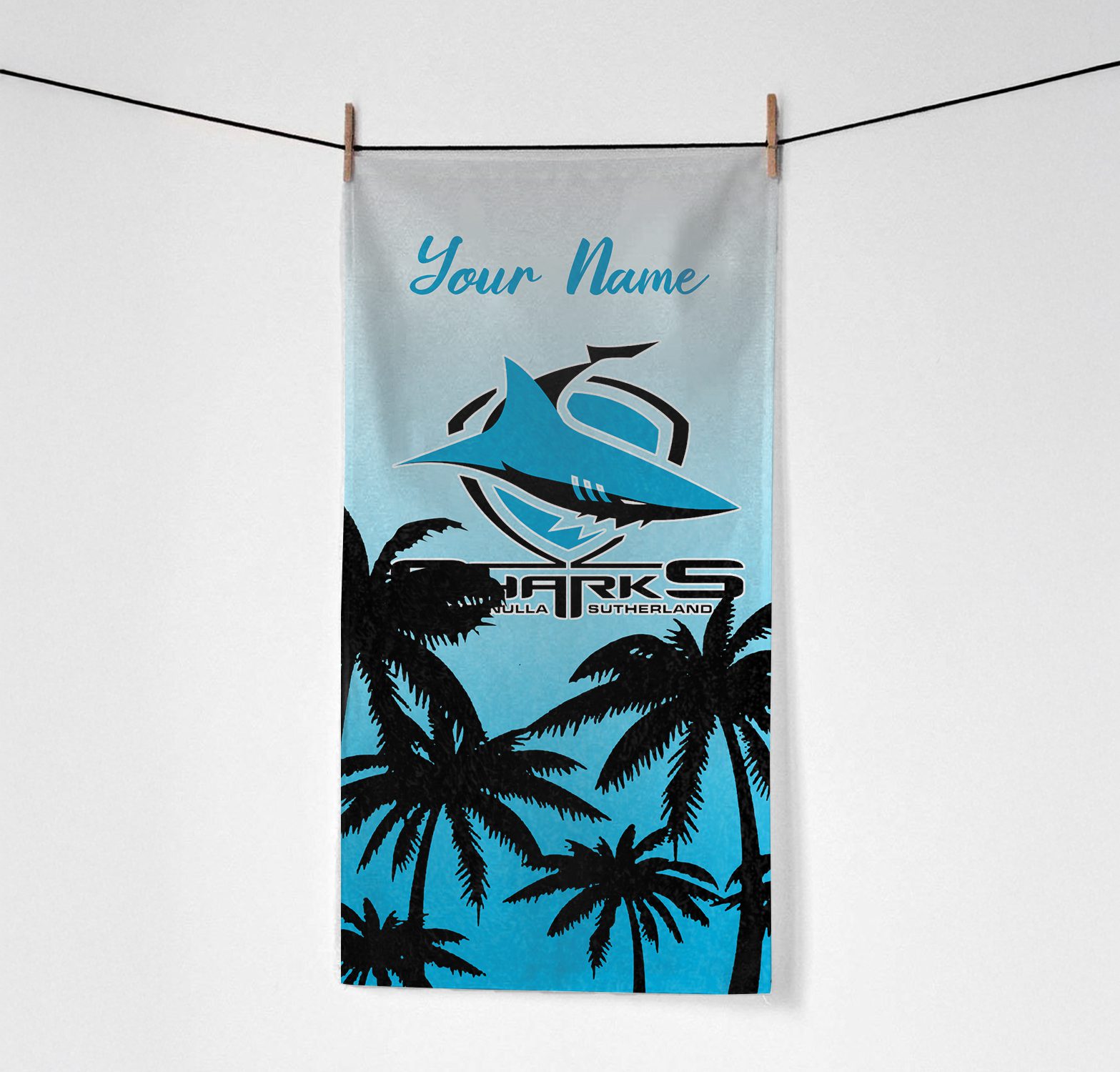 Cronulla-Sutherland Sharks Personalized Pool Travel Beach  Towels Cronulla-Sutherland Sharks Personalized Pool Travel Beach  Towels