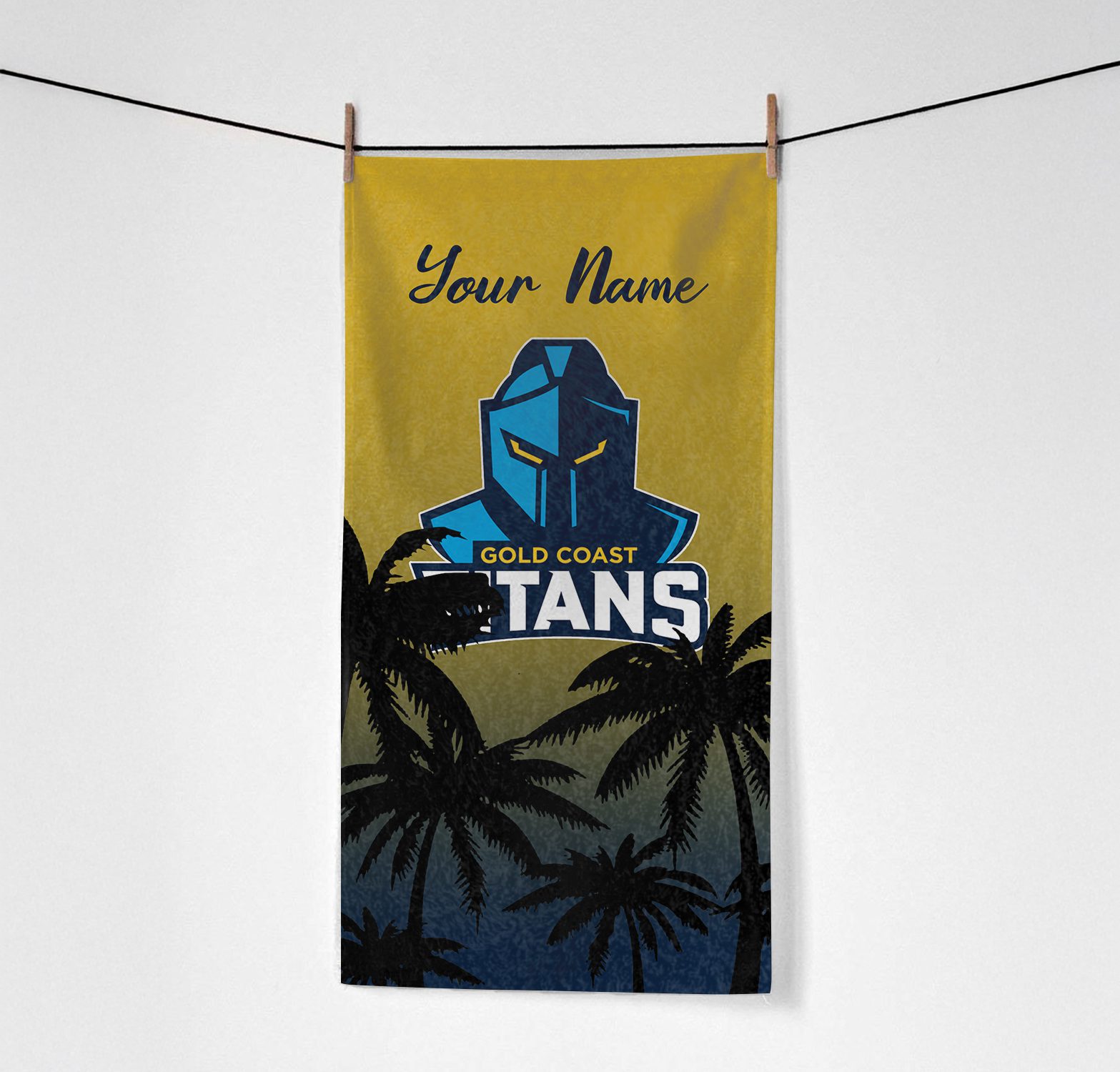 Gold Coast Titans Personalized Pool Travel Beach  Towels Gold Coast Titans Personalized Pool Travel Beach  Towels