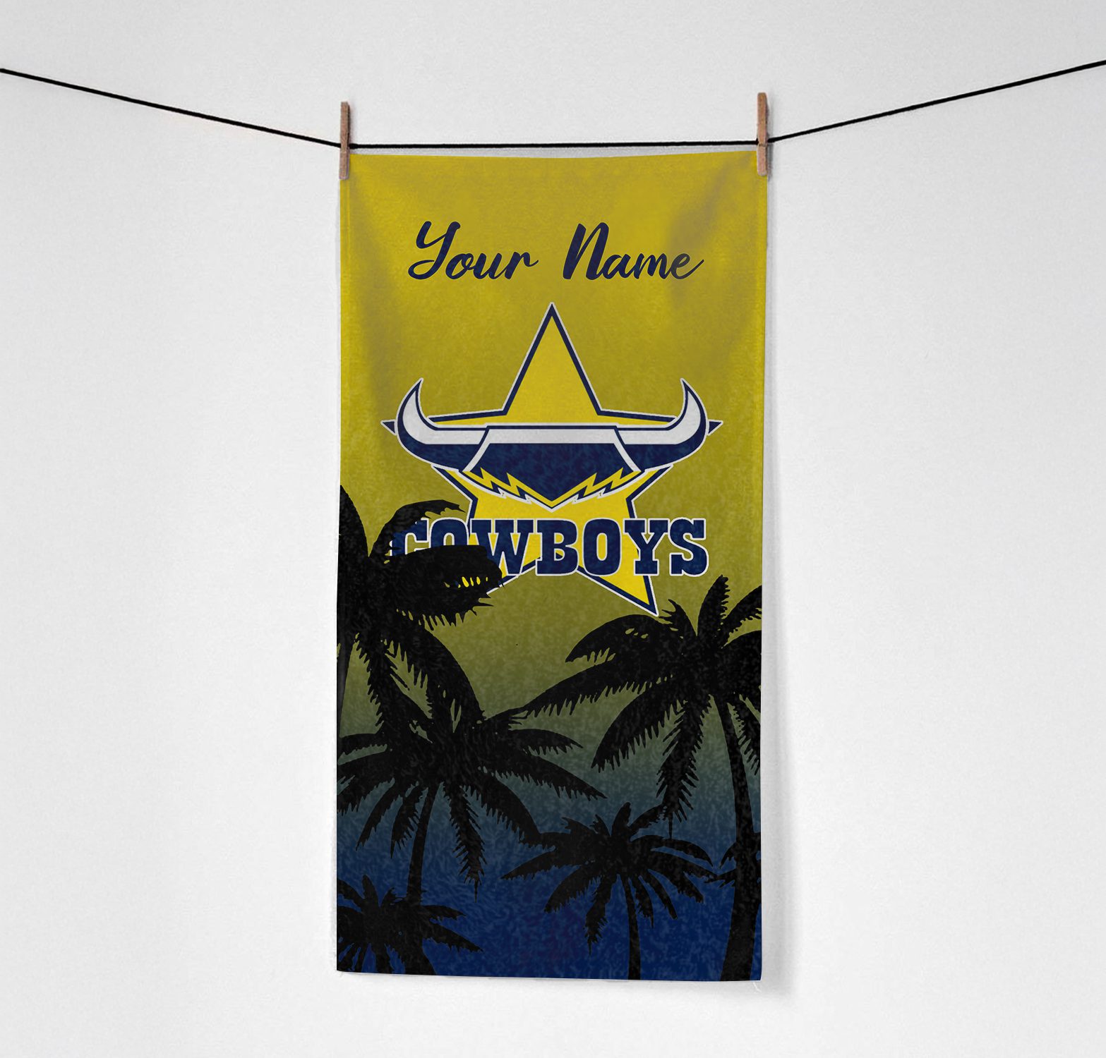 North Queensland Cowboys Personalized Pool Travel Beach  Towels North Queensland Cowboys Personalized Pool Travel Beach  Towels