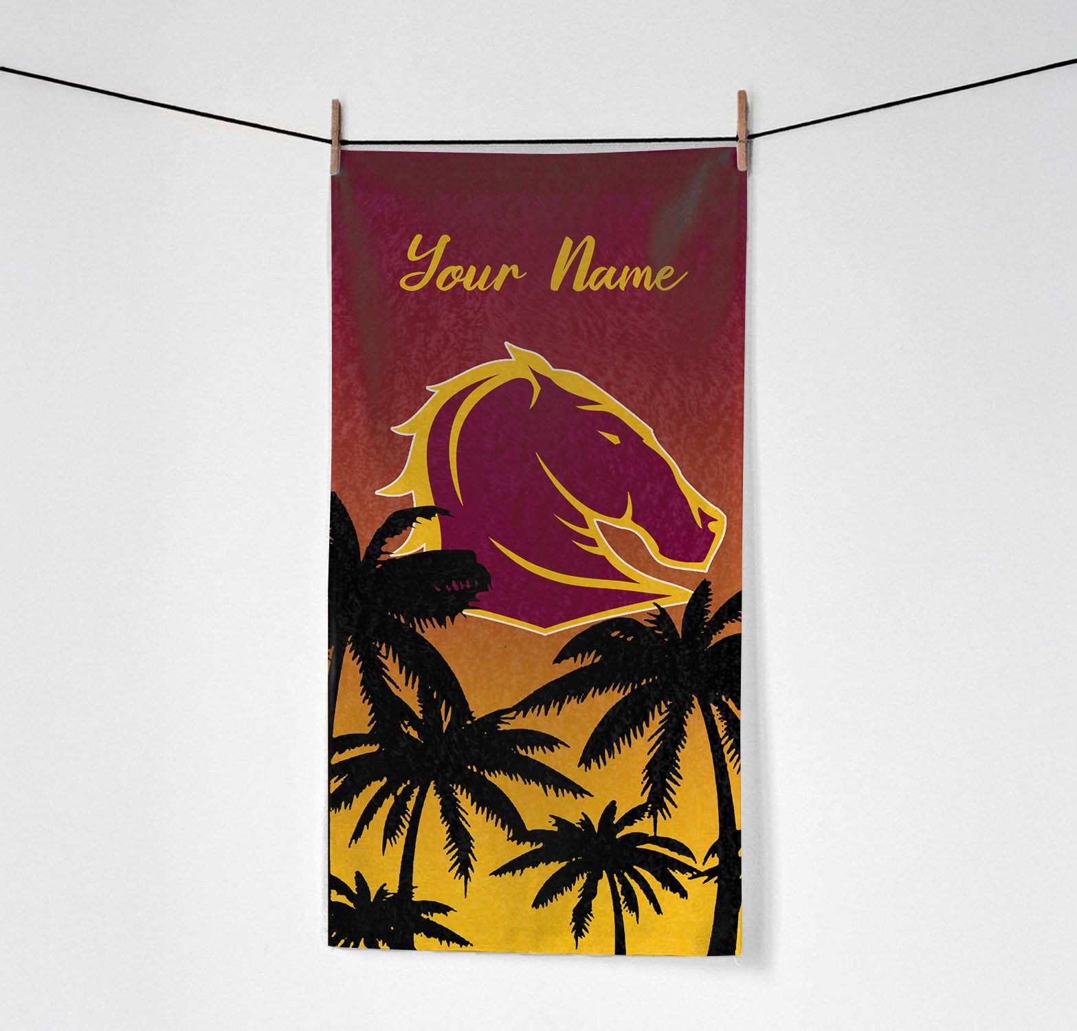NRL Brisbane Broncos Personalized Pool Travel Beach and Bath Towels for Kids and Adult NRL Brisbane Broncos Personalized Pool Travel Beach and Bath Towels for Kids and Adult
