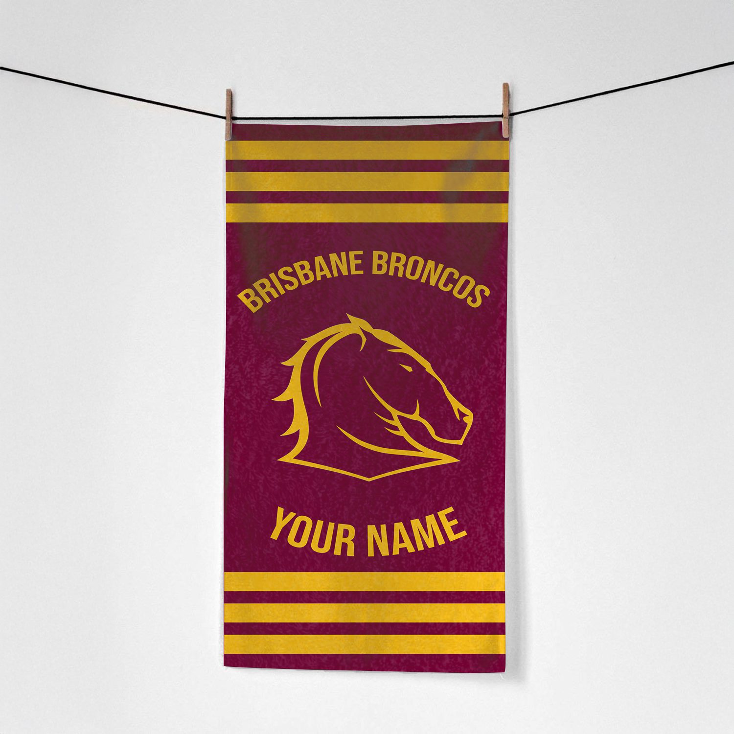 NRL Brisbane Broncos Personalized Pool Travel Beach and Bath Towels for Kids and Adult NRL Brisbane Broncos Personalized Pool Travel Beach and Bath Towels for Kids and Adult