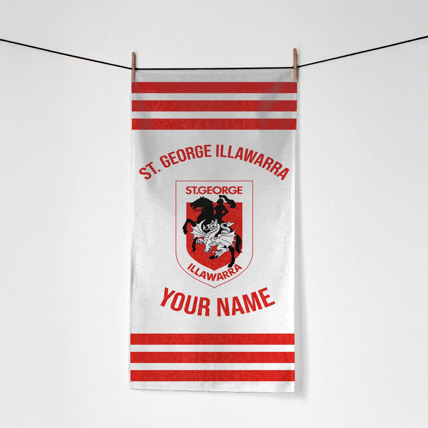 St. George Illawarra Dragons Personalized Pool Travel Beach  Towels St. George Illawarra Dragons Personalized Pool Travel Beach  Towels
