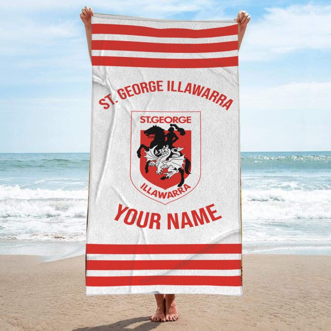 St. George Illawarra Dragons Personalized Pool Travel Beach  Towels