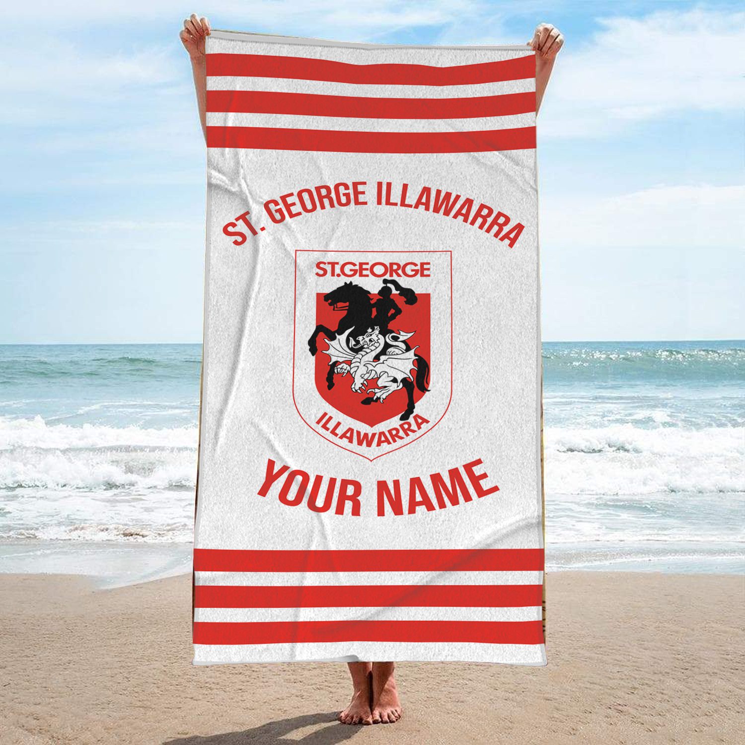 St. George Illawarra Dragons Personalized Pool Travel Beach  Towels St. George Illawarra Dragons Personalized Pool Travel Beach  Towels
