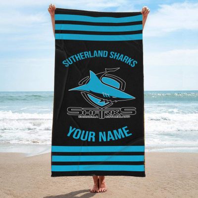 Cronulla-Sutherland Sharks Personalized Pool Travel Beach  Towels Cronulla-Sutherland Sharks Personalized Pool Travel Beach  Towels