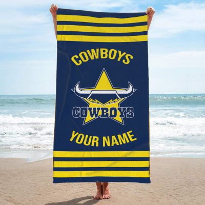 North Queensland Cowboys Personalized Pool Travel Beach  Towels North Queensland Cowboys Personalized Pool Travel Beach  Towels