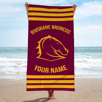NRL Brisbane Broncos Personalized Pool Travel Beach and Bath Towels for Kids and Adult Brisbane Broncos Personalized Pool Travel Beach  Towels