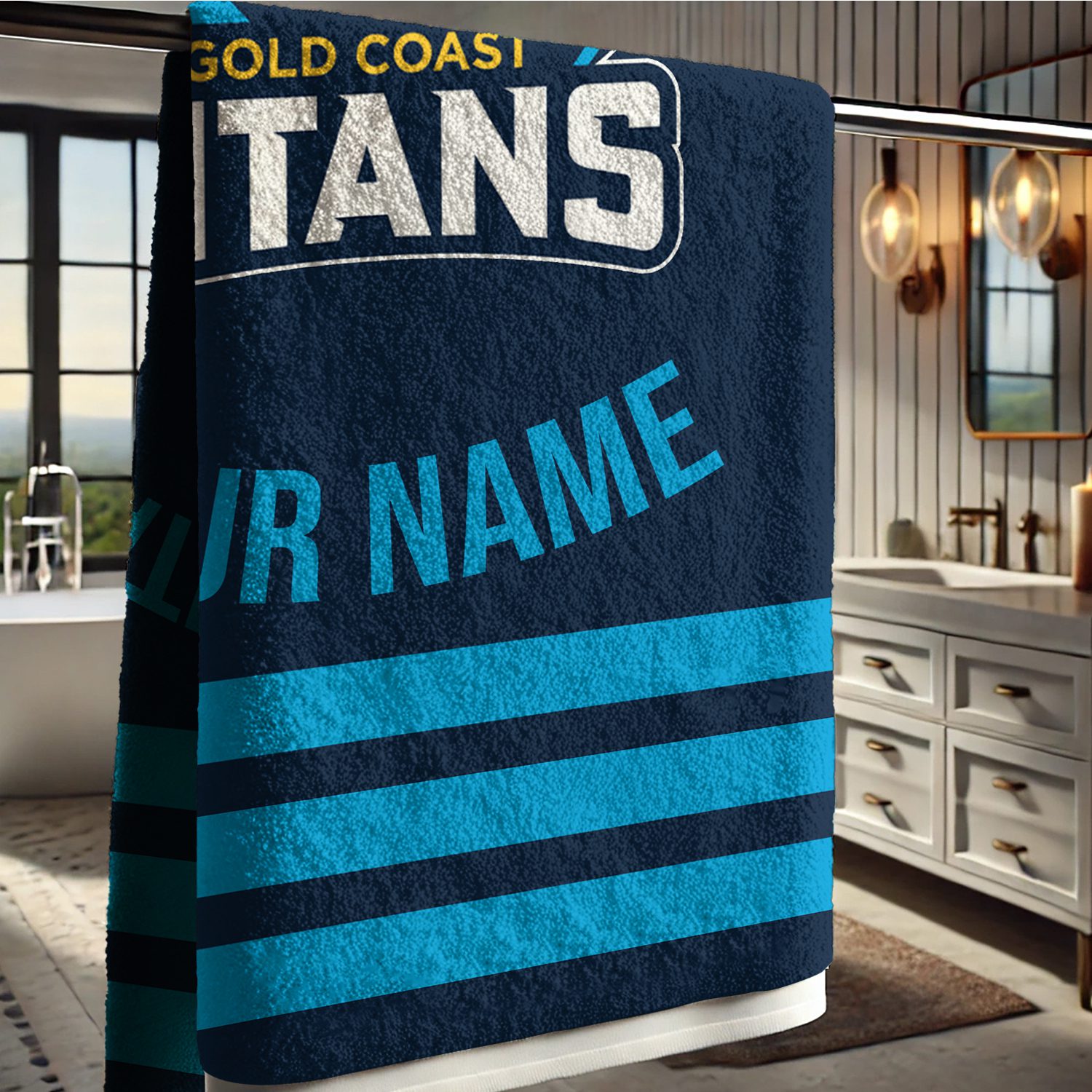 Gold Coast Titans Personalized Pool Travel Beach  Towels Gold Coast Titans Personalized Pool Travel Beach  Towels