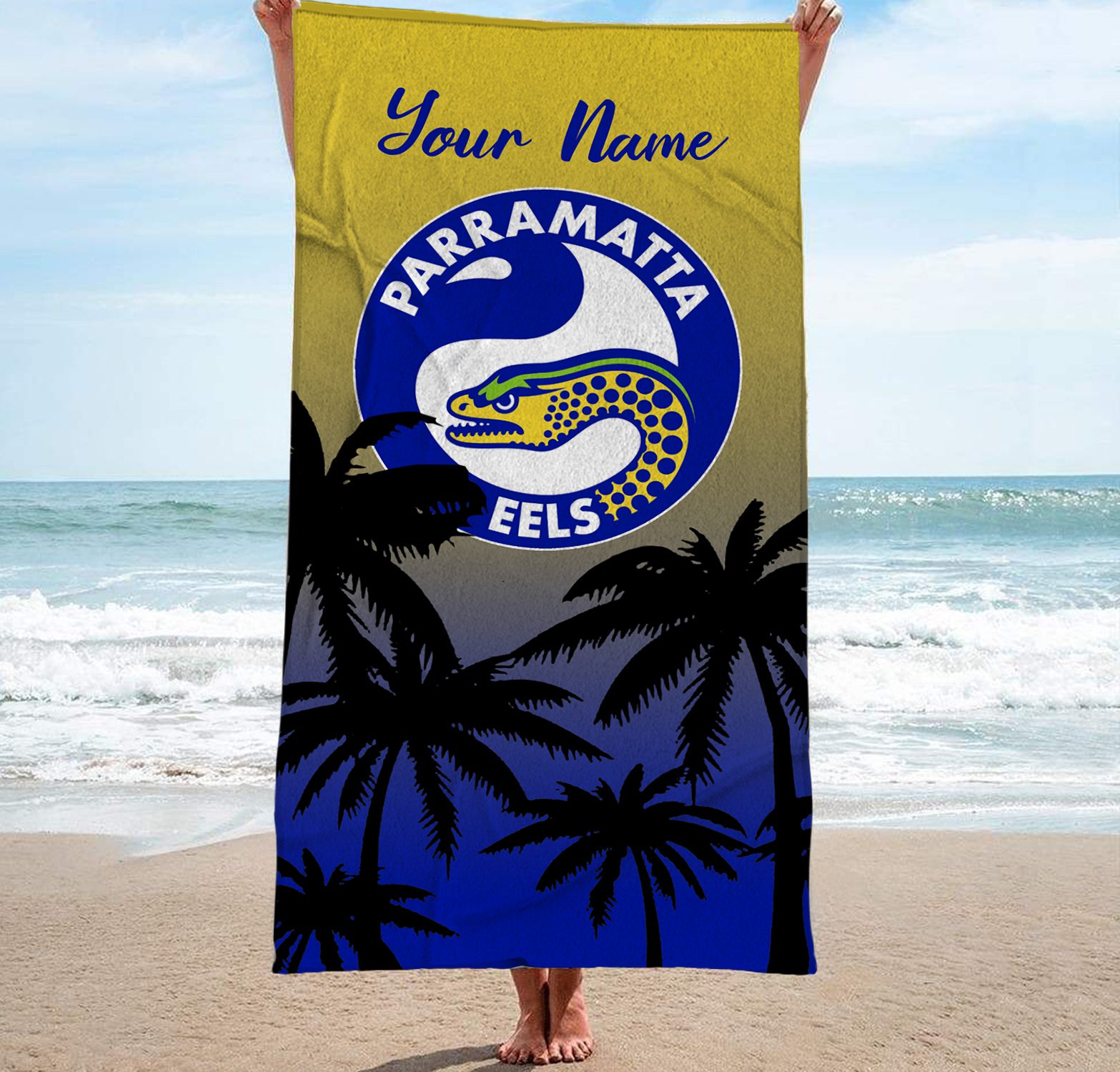 Parramatta Eels Personalized Pool Travel Beach  Towels Parramatta Eels Personalized Pool Travel Beach  Towels