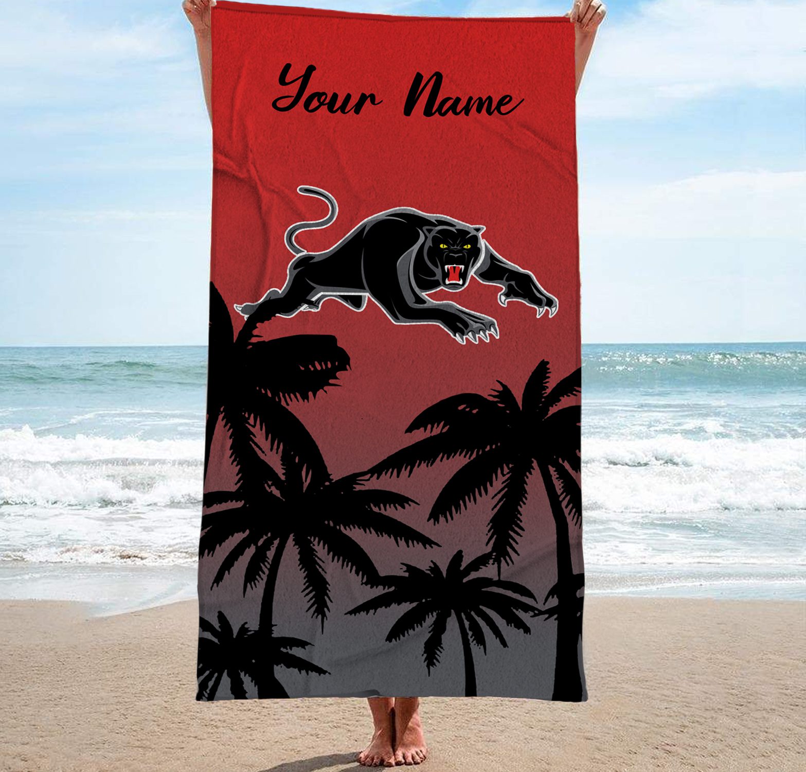 Penrith Panthers Personalized Pool Travel Beach  Towels Penrith Panthers Personalized Pool Travel Beach  Towels