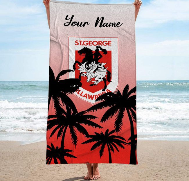 St. George Illawarra Dragons Personalized Pool Travel Beach  Towels
