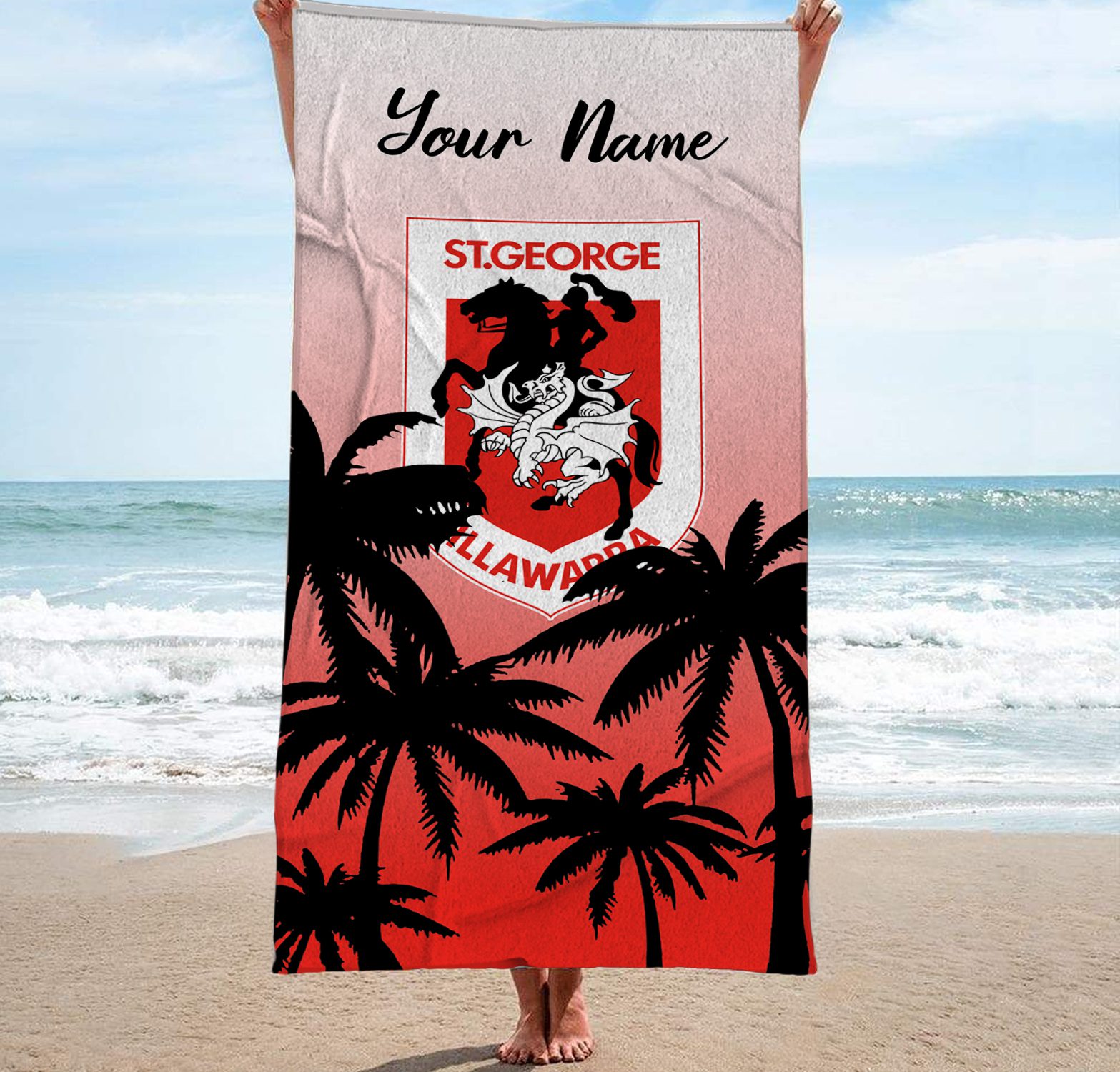 St. George Illawarra Dragons Personalized Pool Travel Beach  Towels St. George Illawarra Dragons Personalized Pool Travel Beach  Towels