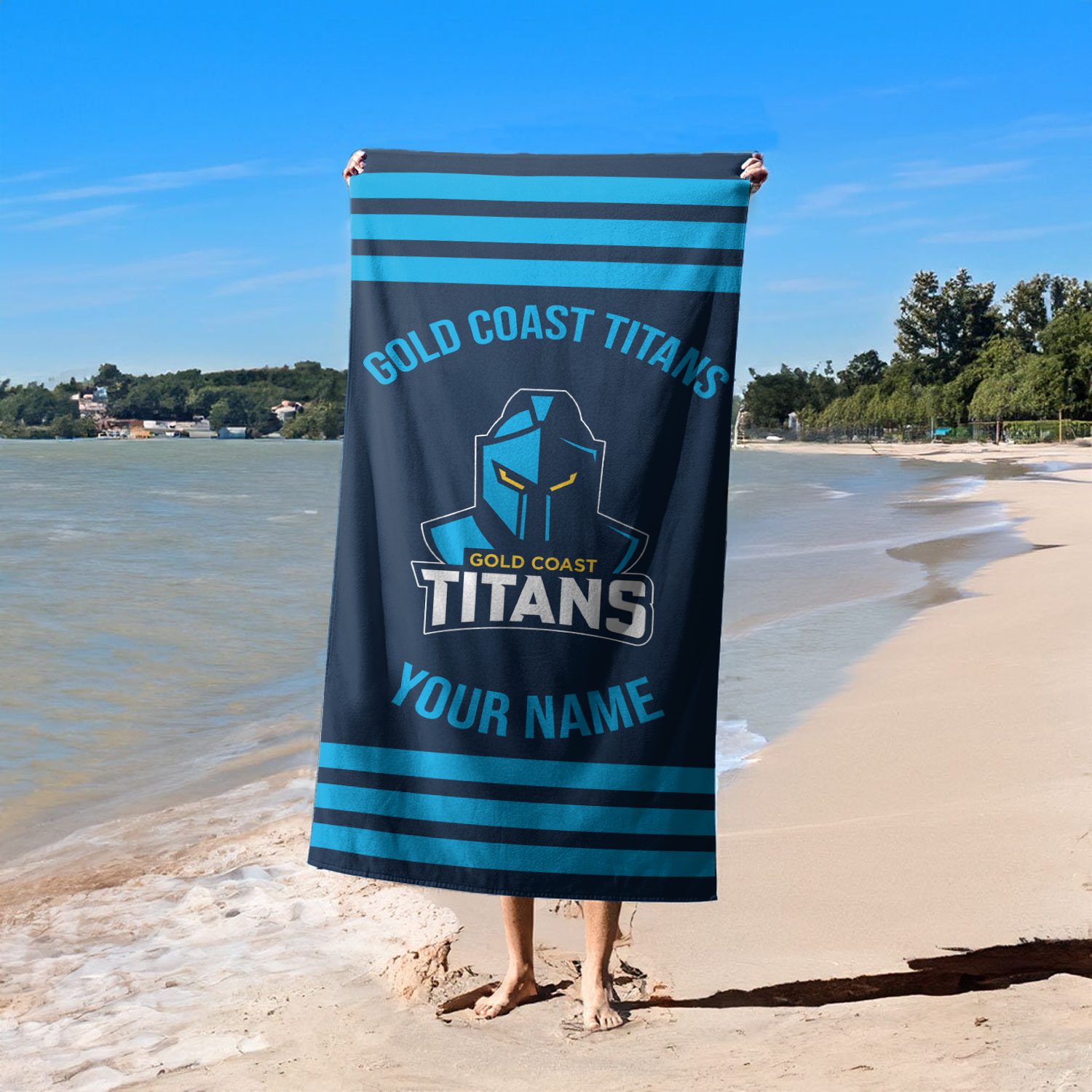 Gold Coast Titans Personalized Pool Travel Beach  Towels Gold Coast Titans Personalized Pool Travel Beach  Towels