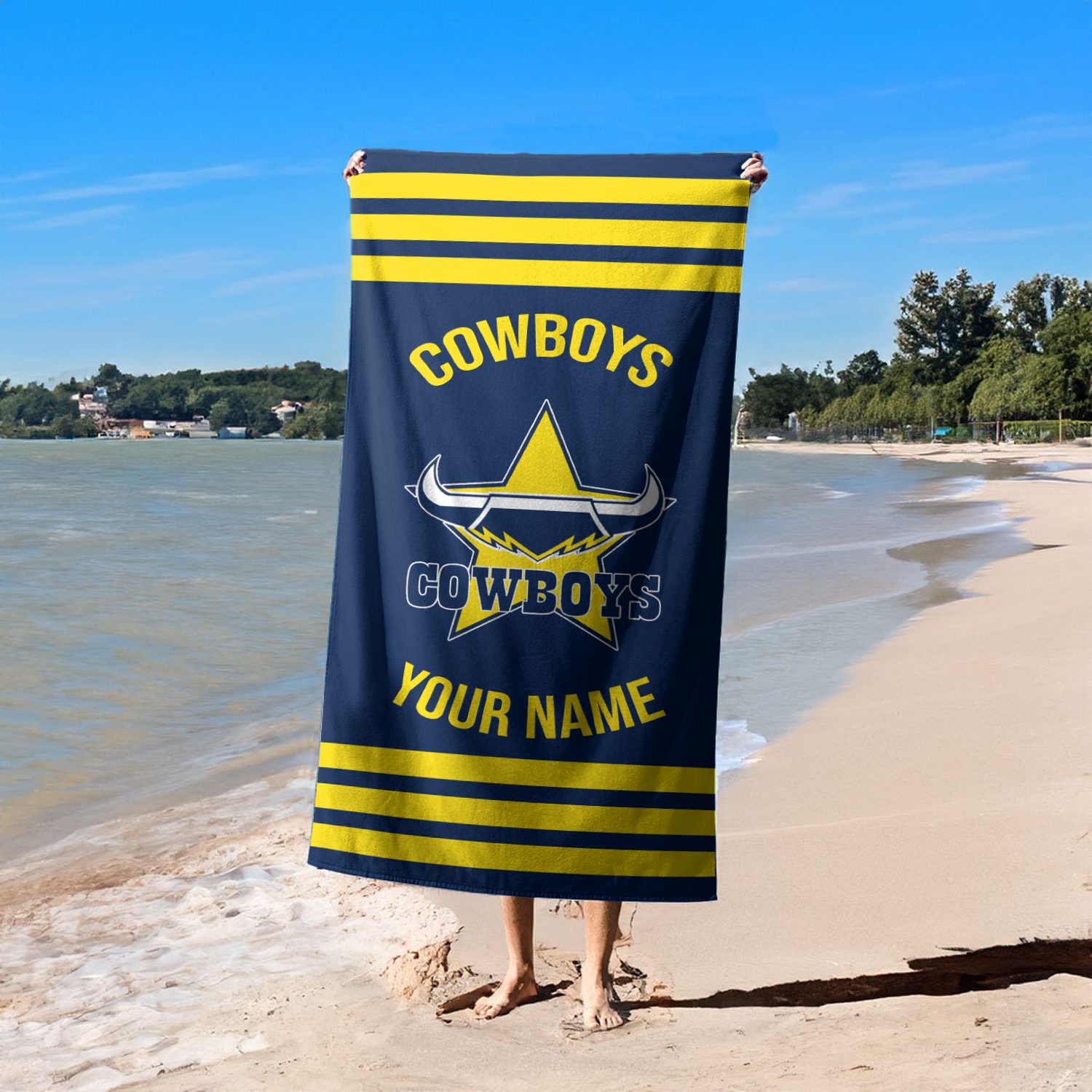 North Queensland Cowboys Personalized Pool Travel Beach  Towels North Queensland Cowboys Personalized Pool Travel Beach  Towels
