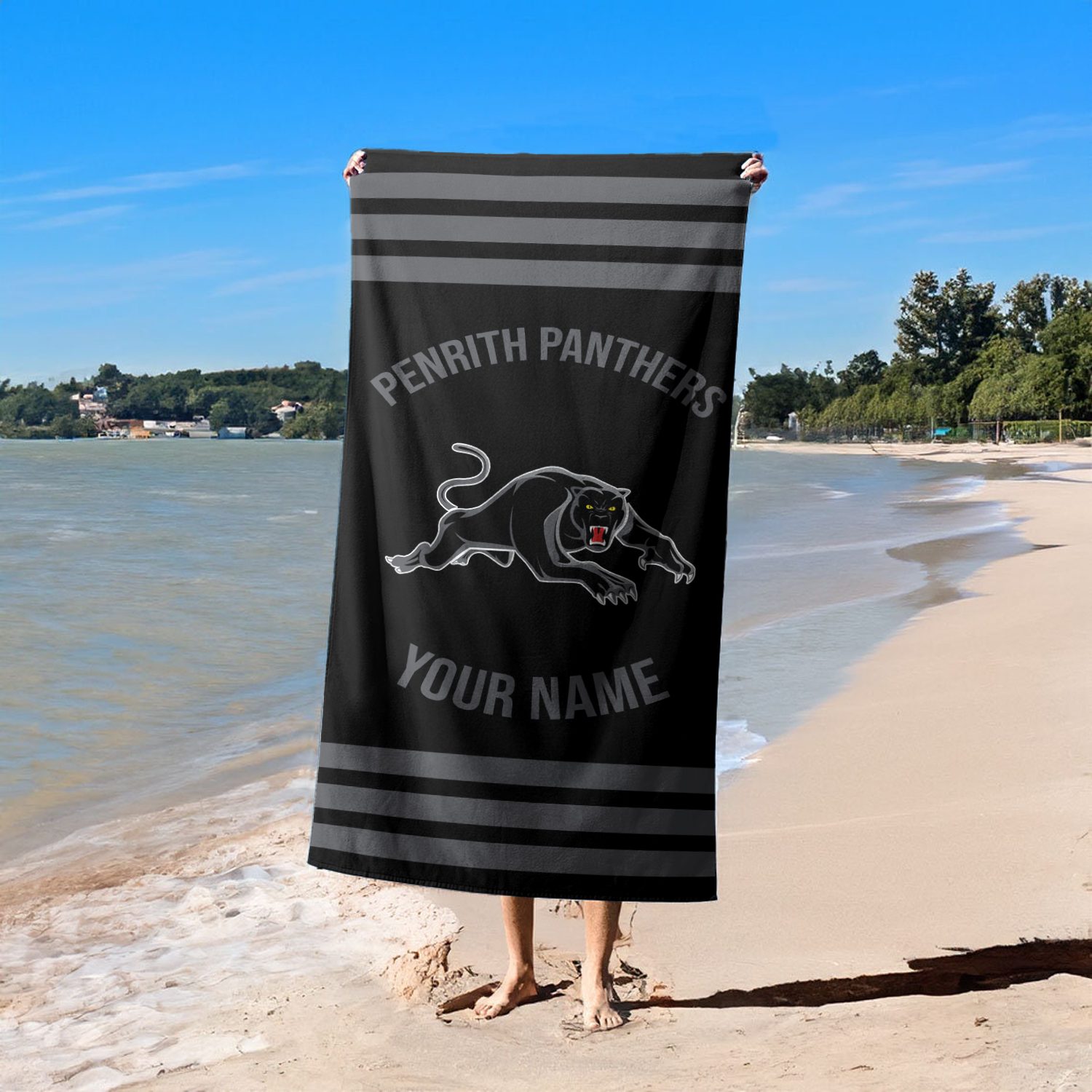 Penrith Panthers Personalized Pool Travel Beach  Towels Penrith Panthers Personalized Pool Travel Beach  Towels